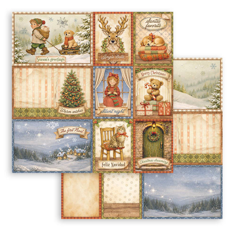 Stamperia - Silent Night - 12 x 12 Double Sided Paper - Mixed Cards