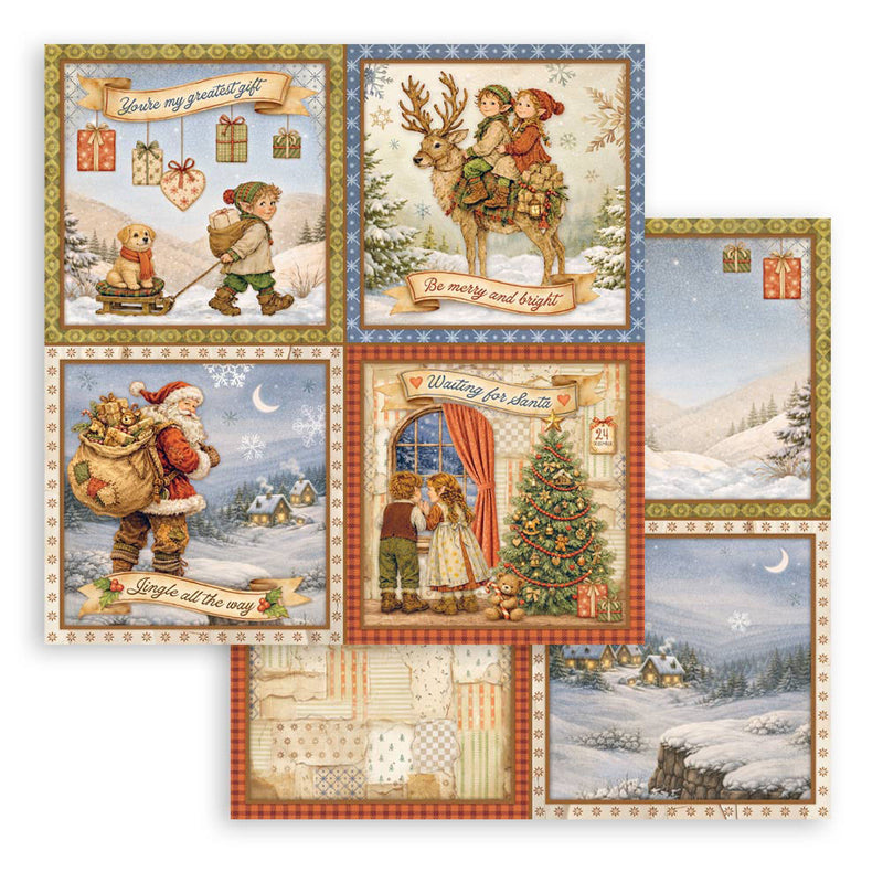 Stamperia - Silent Night - 12 x 12 Double Sided Paper - 4 Cards