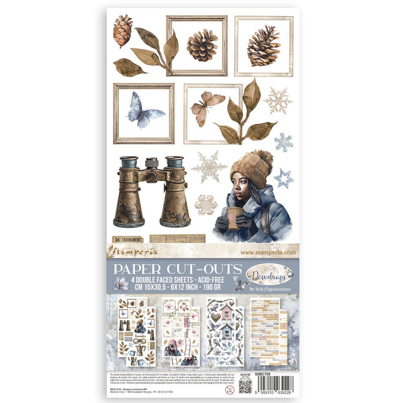 Stamperia - Dewdrops Collection - Paper Cut Outs - Double Face - 4 Sheets
