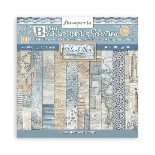 Stamperia - Silent Sea Collection - 12 x 12 Paper Pad - Backgrounds