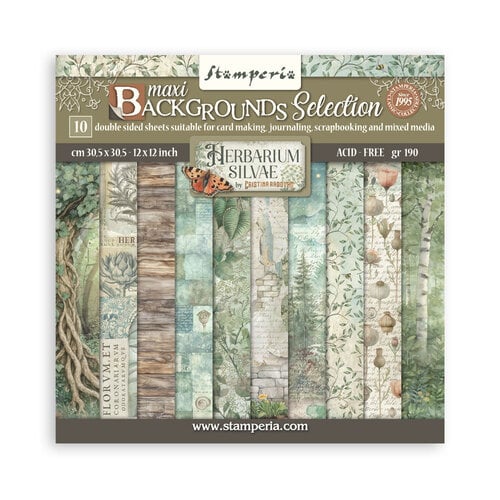 Stamperia - Herbarium Silvae - 12 x 12 Paper Pad - Backgrounds