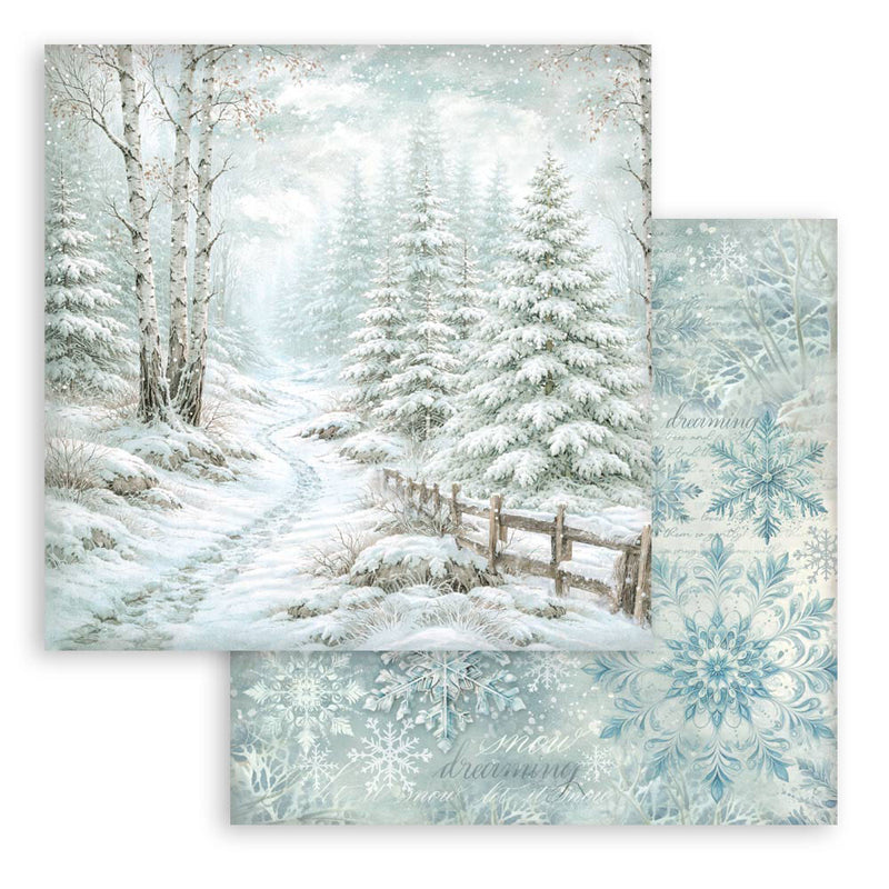 Stamperia - White Christmas - 12 x 12 Paper Pad - Backgrounds