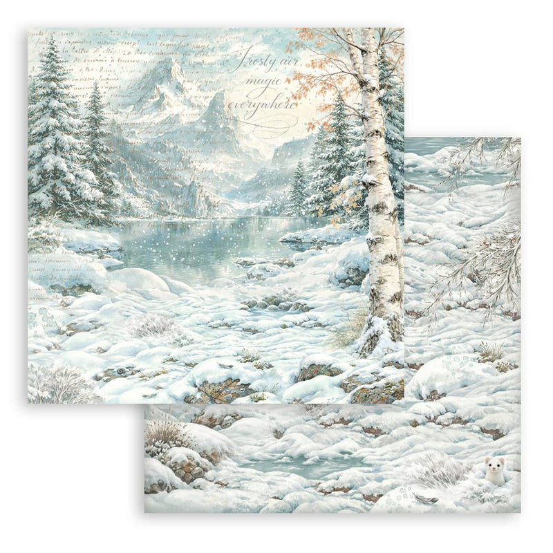 Stamperia - White Christmas - 12 x 12 Paper Pad - Backgrounds