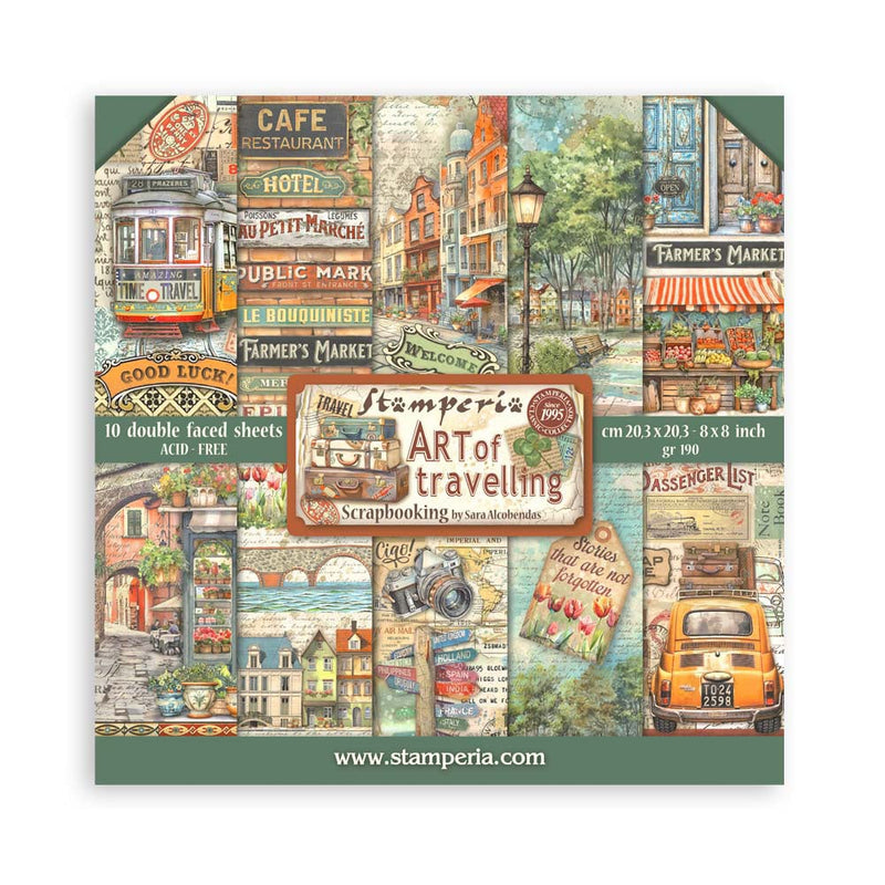 Stamperia - Art of Travelling Collection - 8 x 8 Paper Pad