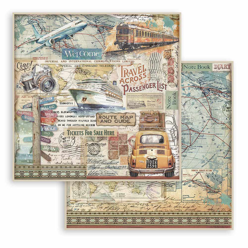 Stamperia - Art of Travelling Collection - 12 x 12 Paper Pad