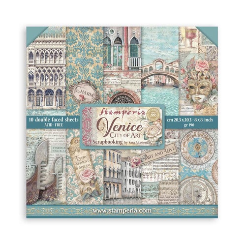 Stamperia - Venice City of Art Collection - 8 x 8 Paper Pad