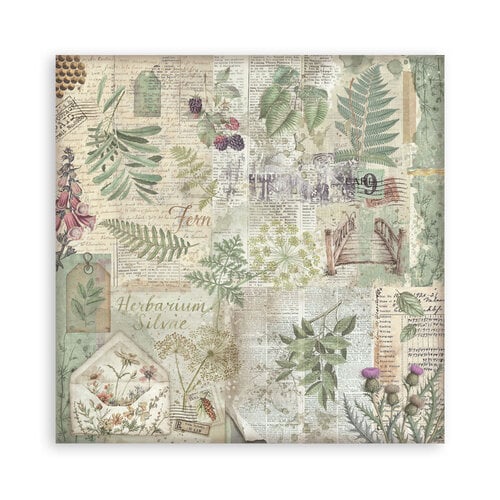 Stamperia - Herbarium Silvae - 8 x 8 Paper Pad - Backgrounds