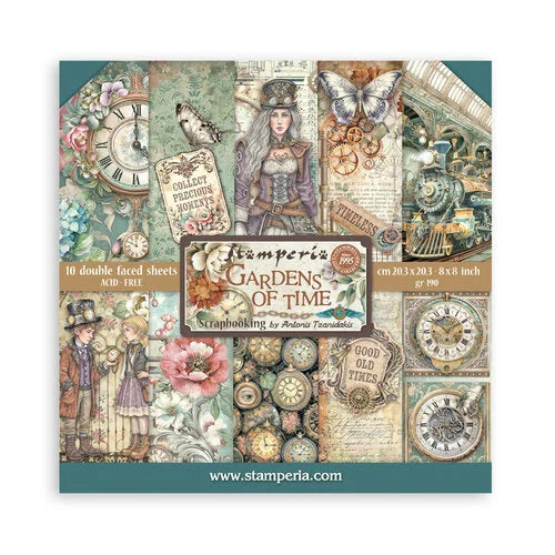 Stamperia - Gardens Of Time - 8 x 8 Paper Pad