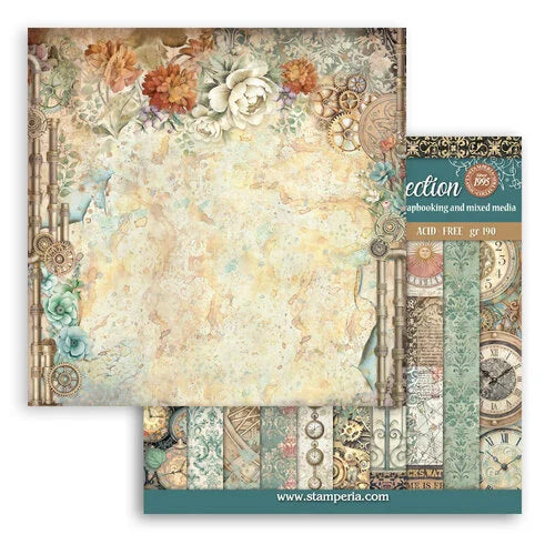 Stamperia - Gardens Of Time - 8 x 8 Paper Pad - Backgrounds