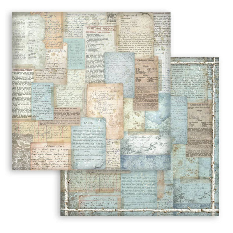 Stamperia - White Christmas - 8 x 8 Paper Pad - Backgrounds
