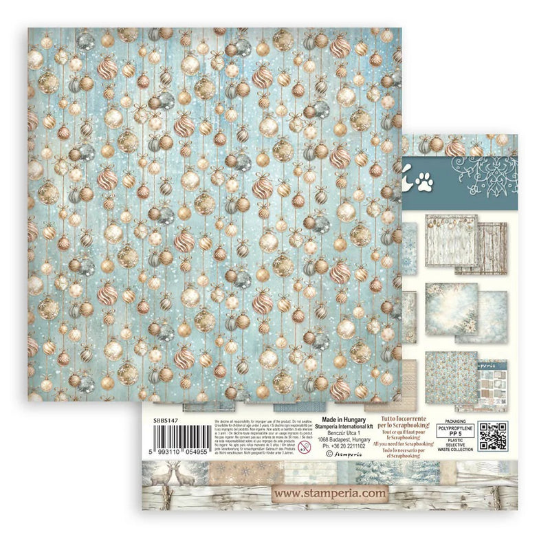 Stamperia - White Christmas - 8 x 8 Paper Pad - Backgrounds