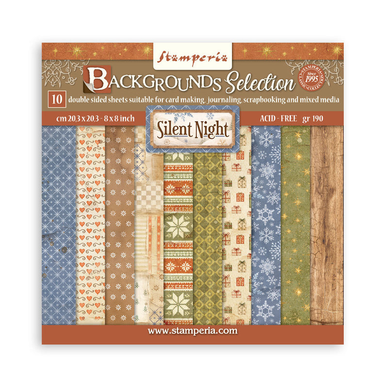 Stamperia - Silent Night - 8 x 8 Paper Pad - Backgrounds