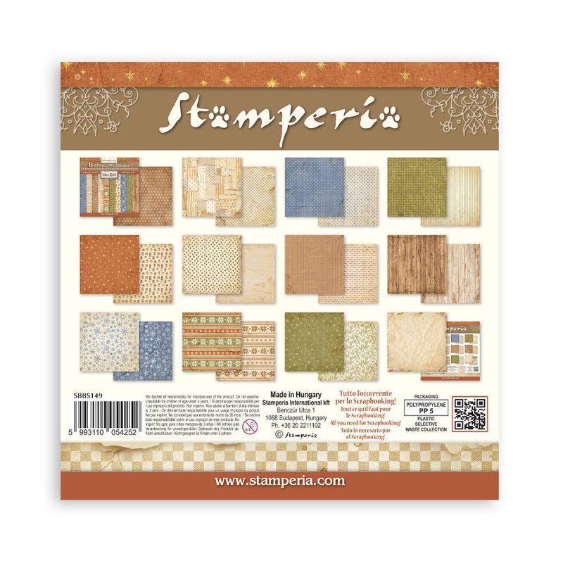 Stamperia - Silent Night - 8 x 8 Paper Pad - Backgrounds