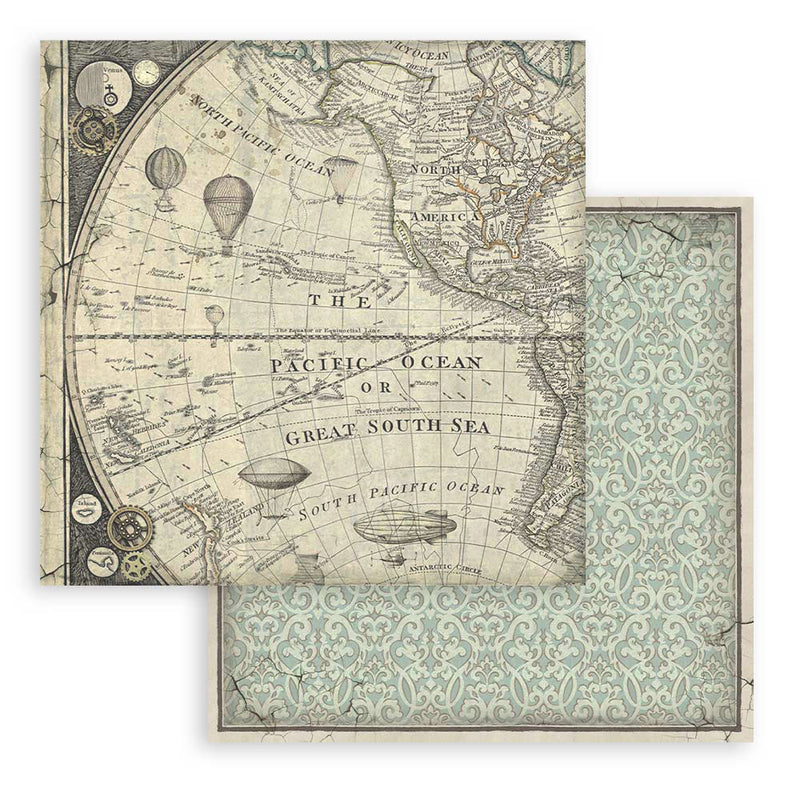 Stamperia - Voyages Fantastiques Collection - 8 x 8 Paper Pad - Backgrounds