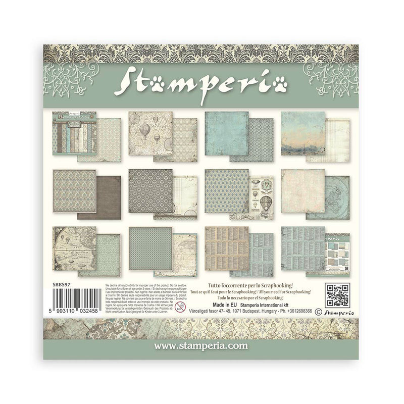 Stamperia - Voyages Fantastiques Collection - 8 x 8 Paper Pad - Backgrounds
