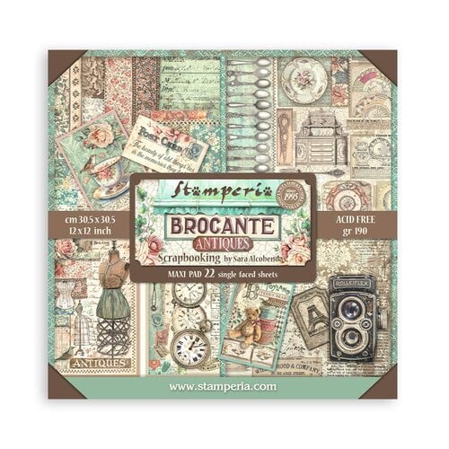 Stamperia - Brocante Antiques Collection - 12 x 12 Paper Pad - Single Face