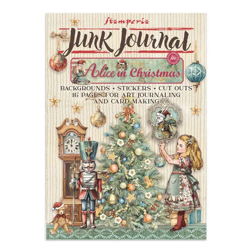 Stamperia - Alice In Christmas Collection - Junk Journal - Stickers, Cut-outs, and Backgrounds