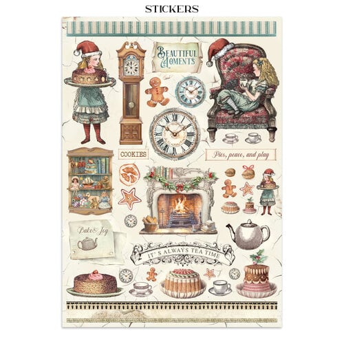 Stamperia - Alice In Christmas Collection - Junk Journal - Stickers, Cut-outs, and Backgrounds