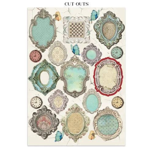 Stamperia - Alice In Christmas Collection - Junk Journal - Stickers, Cut-outs, and Backgrounds