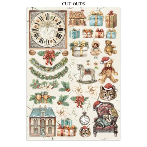 Stamperia - Alice In Christmas Collection - Junk Journal - Stickers, Cut-outs, and Backgrounds