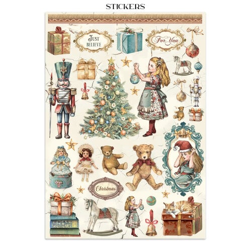 Stamperia - Alice In Christmas Collection - Junk Journal - Stickers, Cut-outs, and Backgrounds