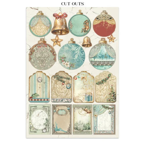Stamperia - Alice In Christmas Collection - Junk Journal - Stickers, Cut-outs, and Backgrounds
