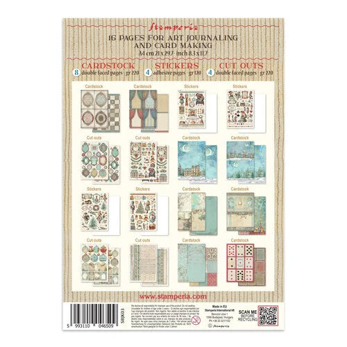 Stamperia - Alice In Christmas Collection - Junk Journal - Stickers, Cut-outs, and Backgrounds