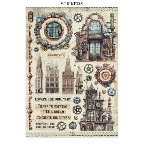 Stamperia - Voyage Fantastique - Junk Journal - Stickers, Cut-outs, and Backgrounds