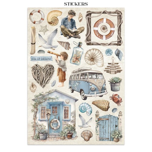 Stamperia - Silent Sea - Junk Journal - Stickers, Cut-outs, and Backgrounds