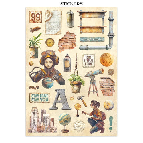 Stamperia - A New Beginning - Junk Journal - Stickers, Cut-outs, and Backgrounds