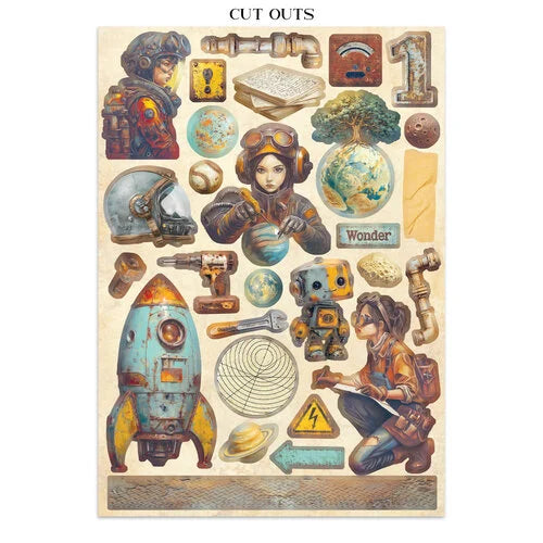 Stamperia - A New Beginning - Junk Journal - Stickers, Cut-outs, and Backgrounds