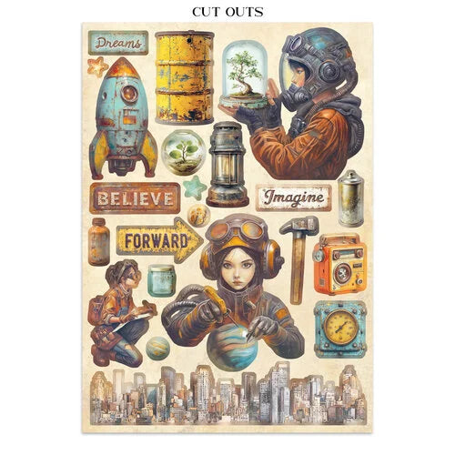 Stamperia - A New Beginning - Junk Journal - Stickers, Cut-outs, and Backgrounds