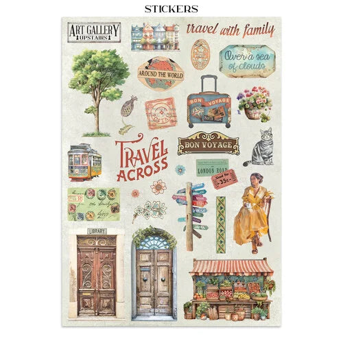 Stamperia - Art Of Travelling - Junk Journal - Stickers, Cut-outs, and Backgrounds