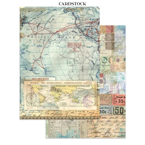 Stamperia - Art Of Travelling - Junk Journal - Stickers, Cut-outs, and Backgrounds