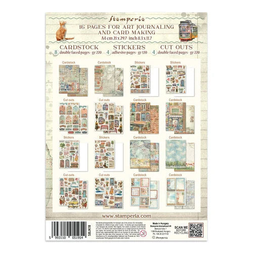 Stamperia - Art Of Travelling - Junk Journal - Stickers, Cut-outs, and Backgrounds