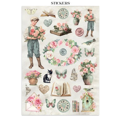 Stamperia - House Of Roses - Junk Journal - Stickers, Cut-Outs, and Backgrounds