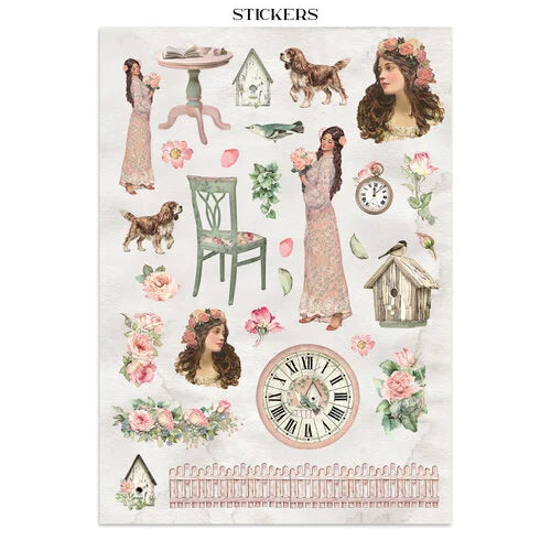 Stamperia - House Of Roses - Junk Journal - Stickers, Cut-Outs, and Backgrounds