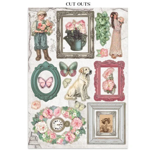 Stamperia - House Of Roses - Junk Journal - Stickers, Cut-Outs, and Backgrounds