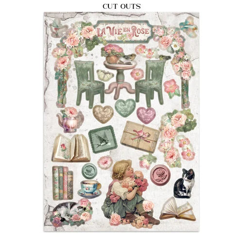 Stamperia - House Of Roses - Junk Journal - Stickers, Cut-Outs, and Backgrounds