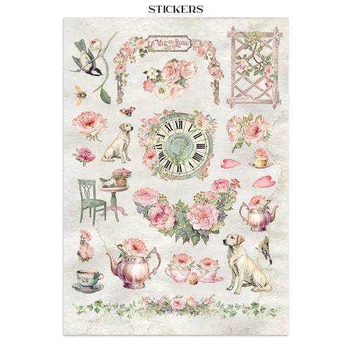 Stamperia - House Of Roses - Junk Journal - Stickers, Cut-Outs, and Backgrounds