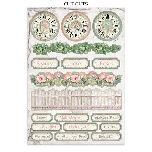 Stamperia - House Of Roses - Junk Journal - Stickers, Cut-Outs, and Backgrounds