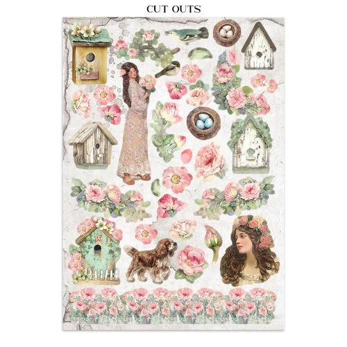 Stamperia - House Of Roses - Junk Journal - Stickers, Cut-Outs, and Backgrounds
