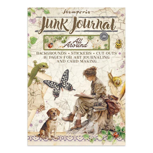 Stamperia - All Around - Junk Journal - Stickers, Cut-Outs, and Backgrounds