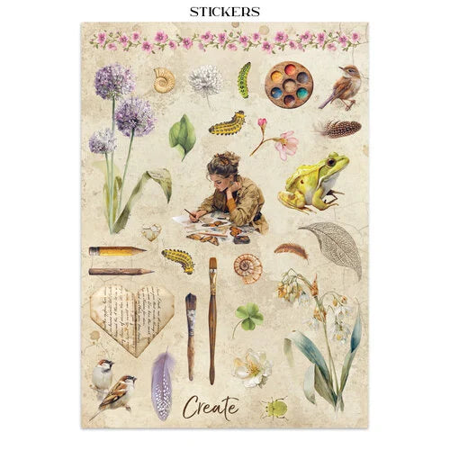 Stamperia - All Around - Junk Journal - Stickers, Cut-Outs, and Backgrounds
