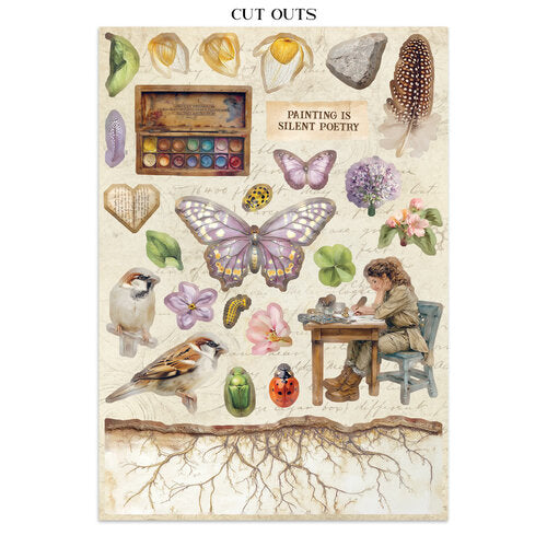 Stamperia - All Around - Junk Journal - Stickers, Cut-Outs, and Backgrounds