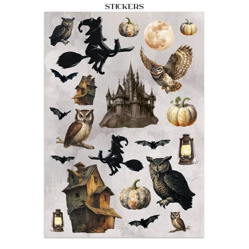 Stamperia - Halloween Collection - Junk Journal - Stickers, Cut-Outs, and Backgrounds