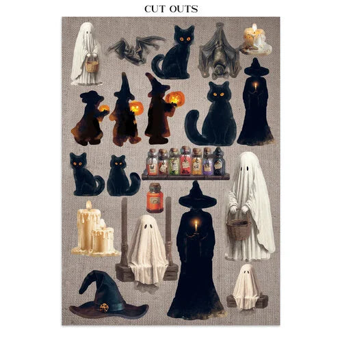 Stamperia - Halloween Collection - Junk Journal - Stickers, Cut-Outs, and Backgrounds