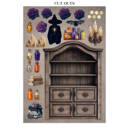 Stamperia - Halloween Collection - Junk Journal - Stickers, Cut-Outs, and Backgrounds