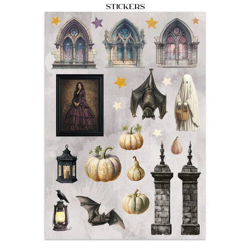 Stamperia - Halloween Collection - Junk Journal - Stickers, Cut-Outs, and Backgrounds