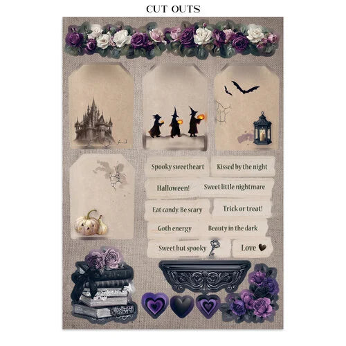 Stamperia - Halloween Collection - Junk Journal - Stickers, Cut-Outs, and Backgrounds